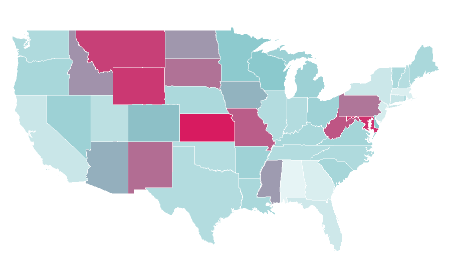 Affinity by region — NBC Sunday Night Football, United States