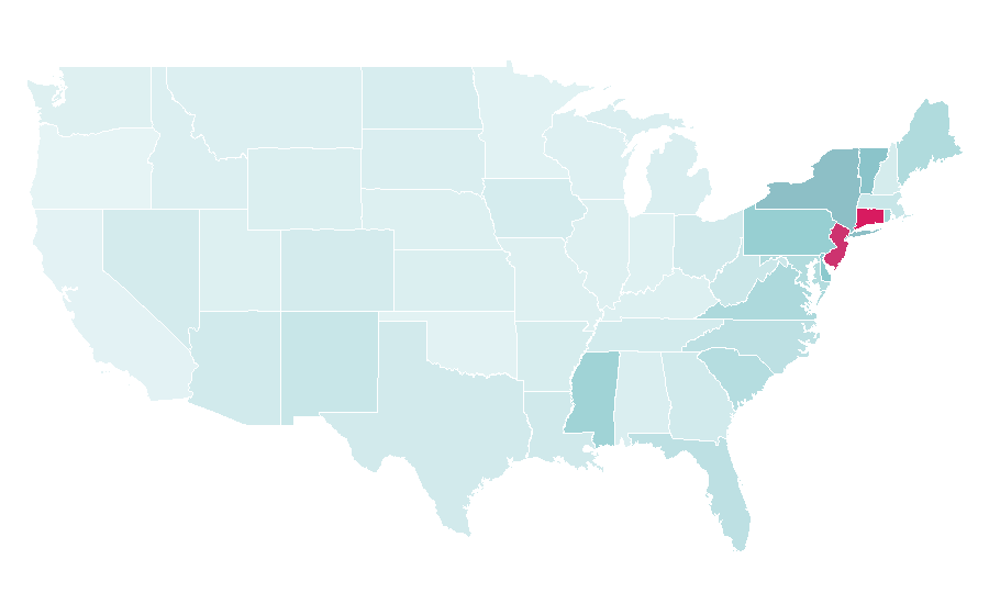 Affinity by region — New York Giants, United States