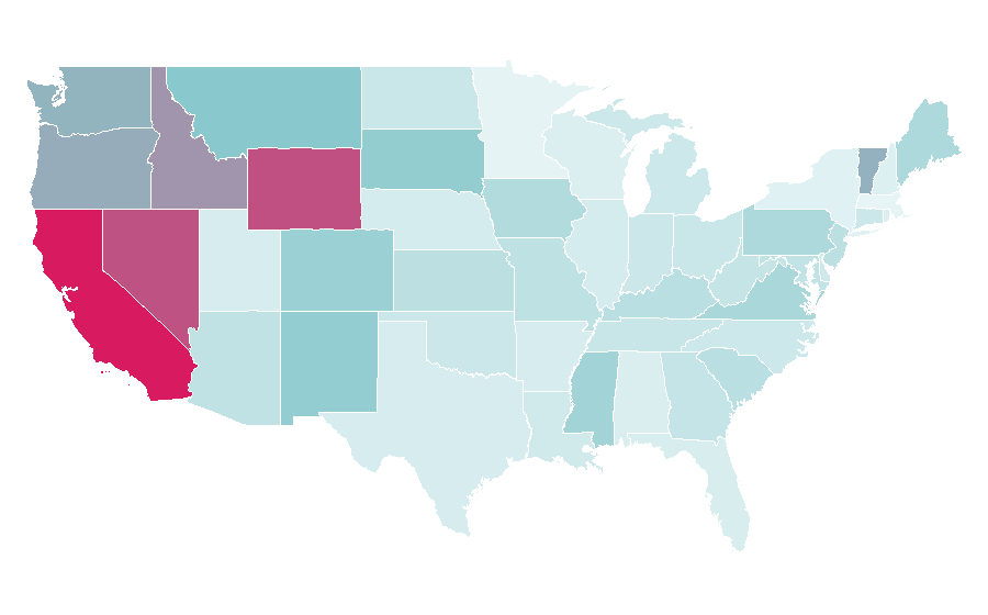 Affinity by region — Oakland Raiders Football, United States
