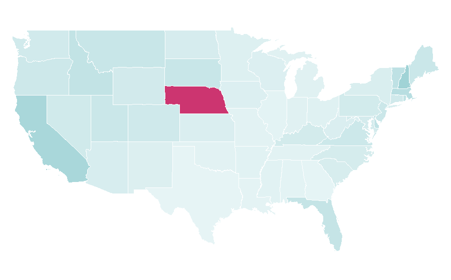 Affinity by region — O'Neill (brand), United States