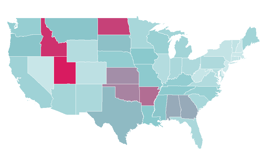 Affinity by region — Pinterest, United States