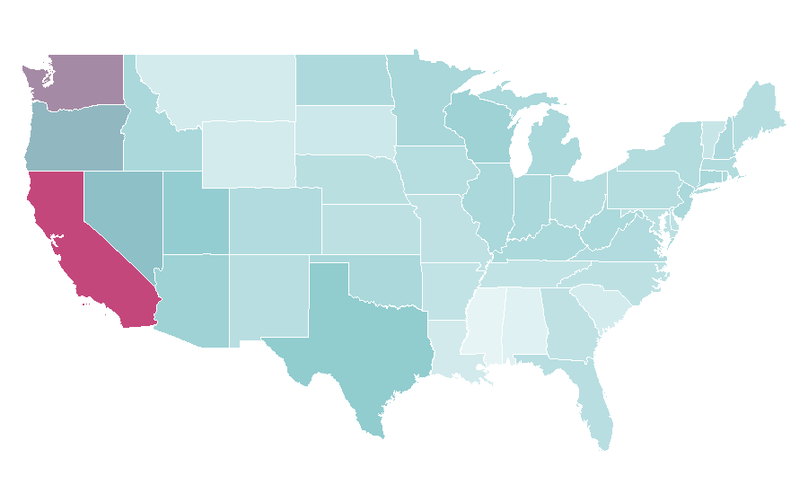 Affinity by region — Pokémon Trading Card Game, United States