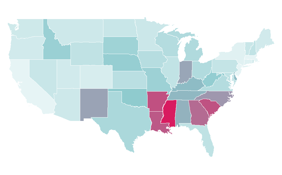 Affinity by region — Rue21, United States