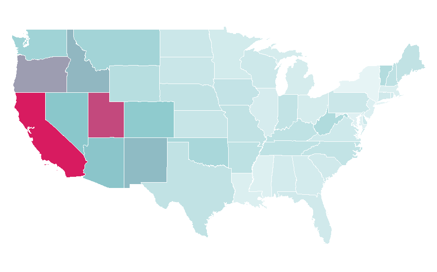 Affinity by region — Santa Cruz skateboards, United States