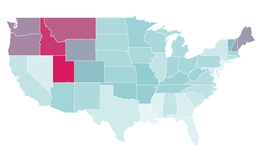 Affinity by region — Sean Bean, United States