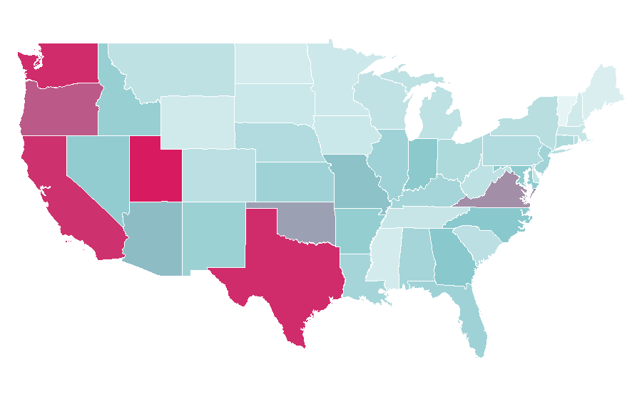 Affinity by region — Splatoon, United States