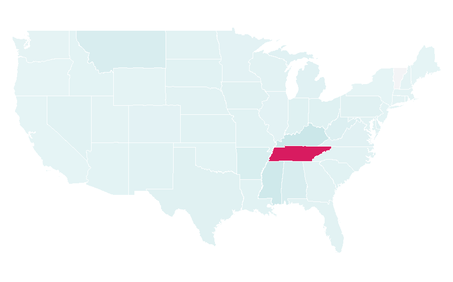 Affinity by region — Tennessee Titans, United States