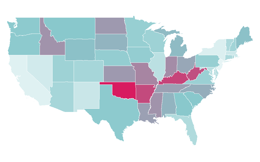 Affinity by region — The 100 (TV series), United States