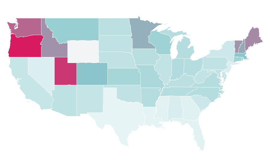 Affinity by region — The Great British Bake Off, United States