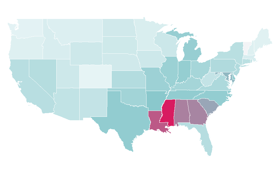 Affinity by region — The Jackson 5, United States