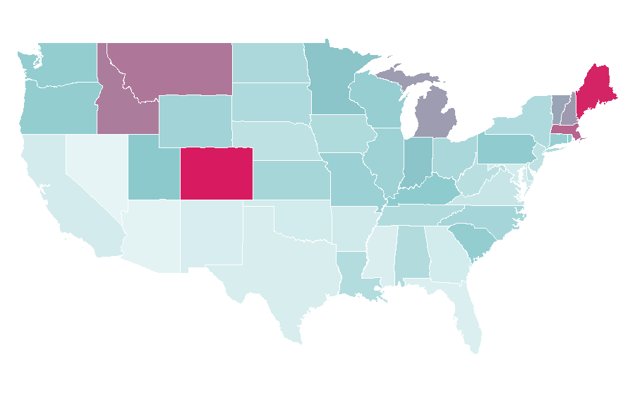 Affinity by region — The Lumineers, United States