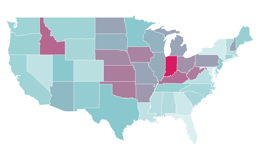Affinity by region — The Middle (TV series), United States