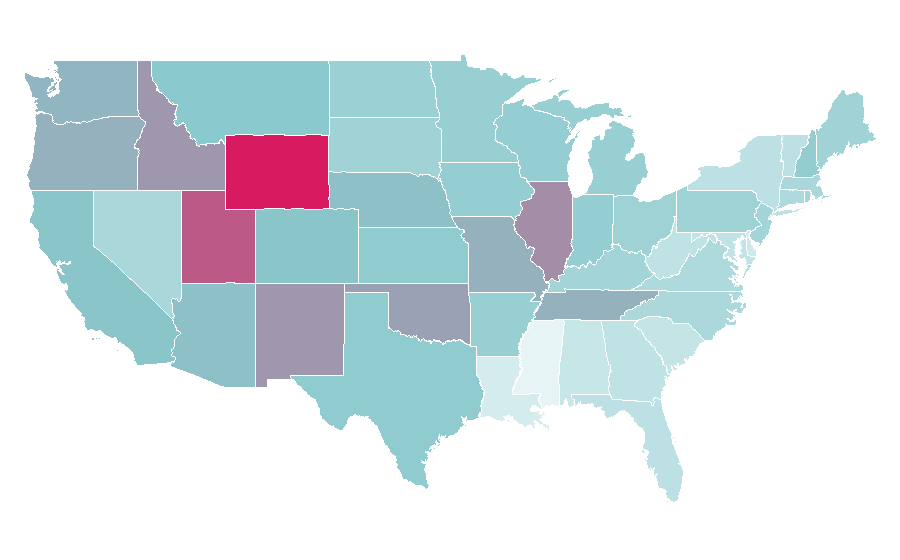 Affinity by region — The Office (U.S. TV series), United States