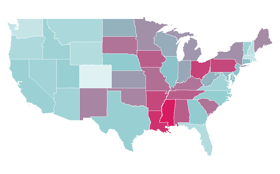Affinity by region — The Price Is Right, United States