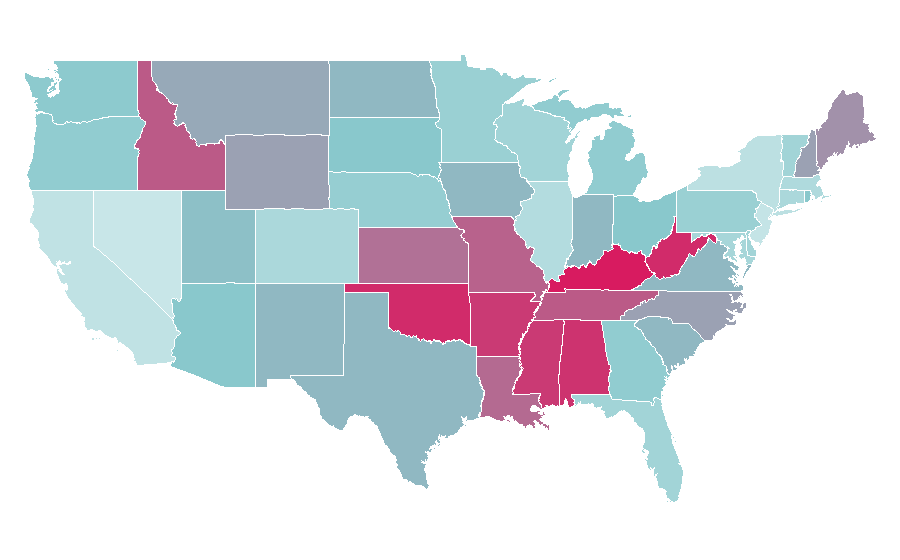 Affinity by region — The Tudors, United States