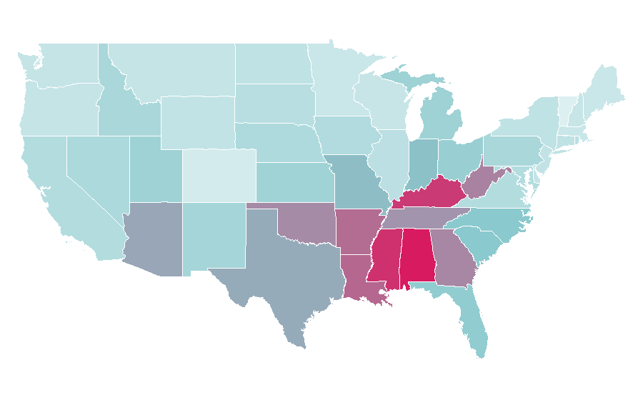 Affinity by region — The Vampire Diaries, United States