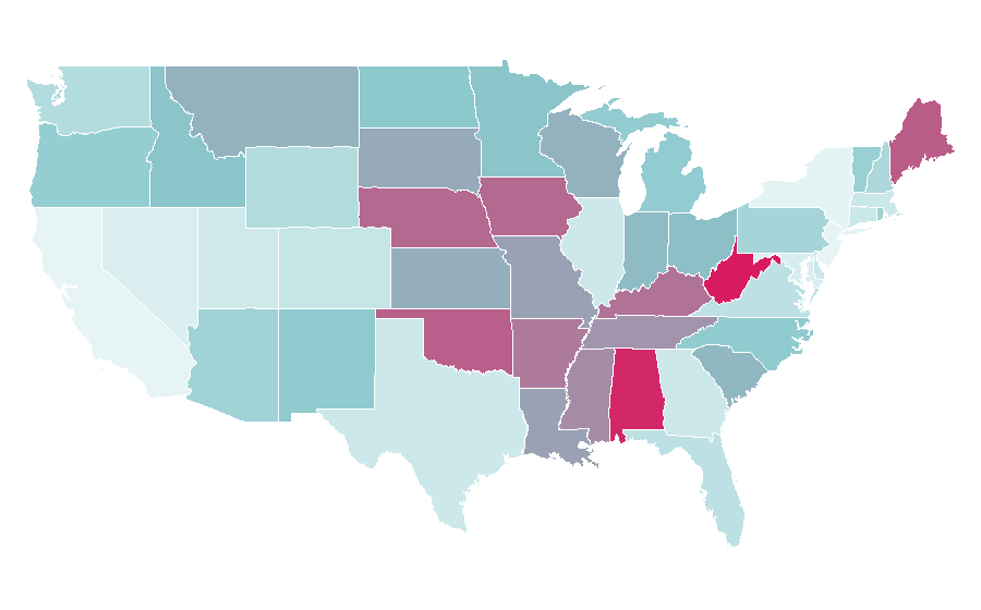 Affinity by region — The Voice, United States