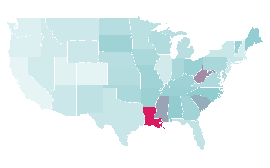 Affinity by region — The Young and the Restless, United States