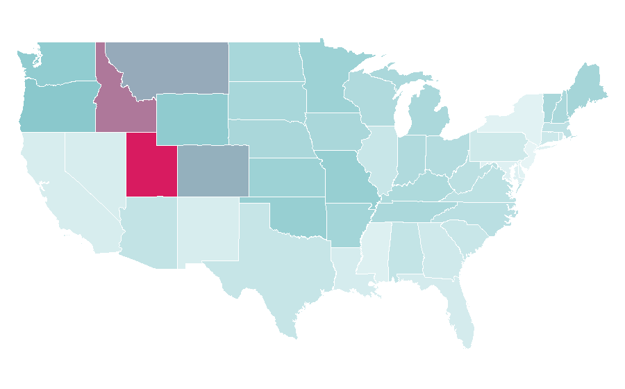 Affinity by region — Throne of Glass, United States