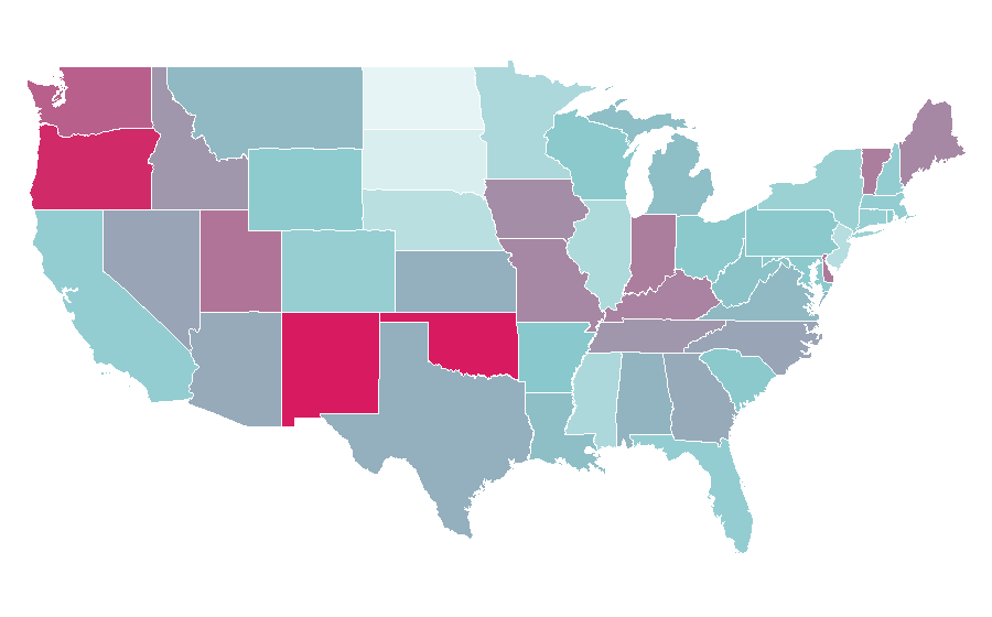 Affinity by region — Tumblr, United States
