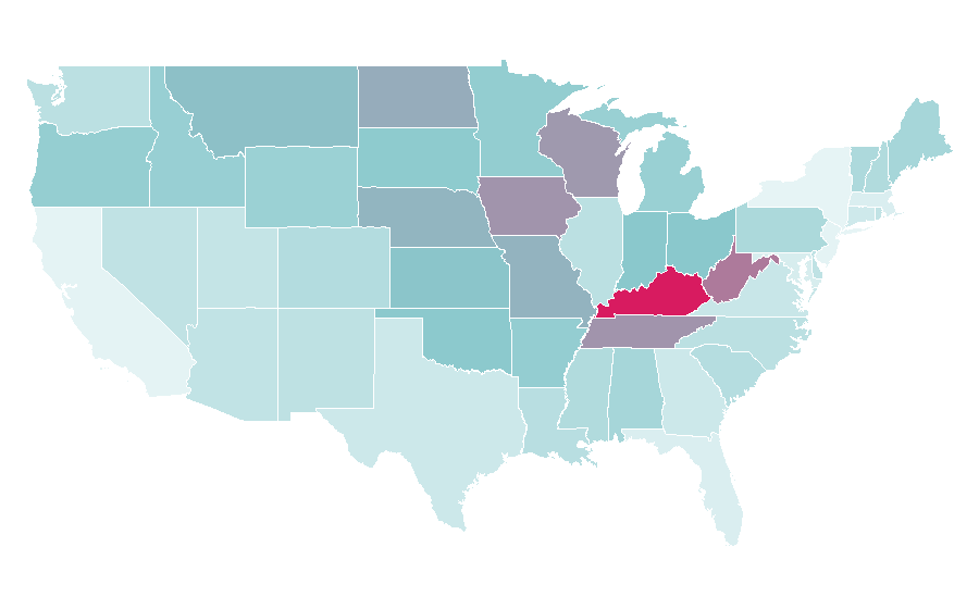 Affinity by region — Wheeler Walker Jr., United States
