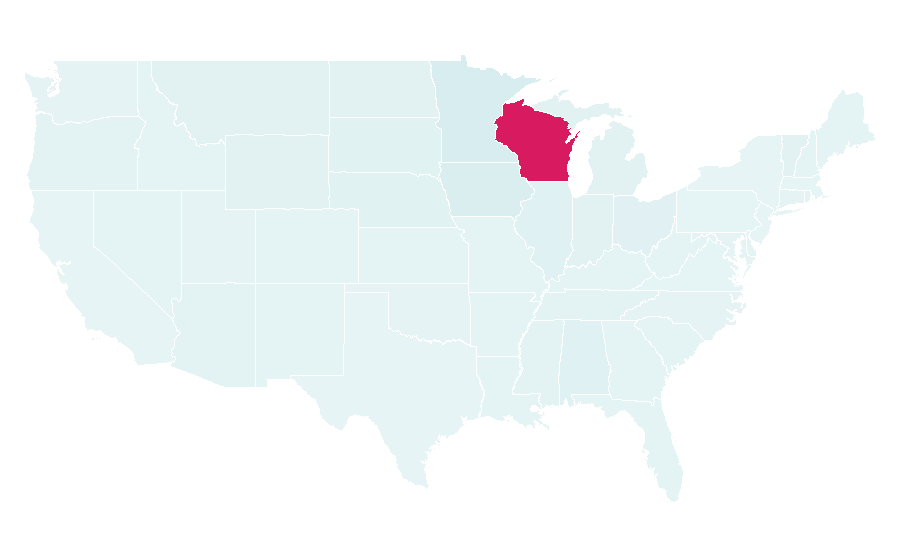 Affinity by region — Wisconsin Badgers football, United States