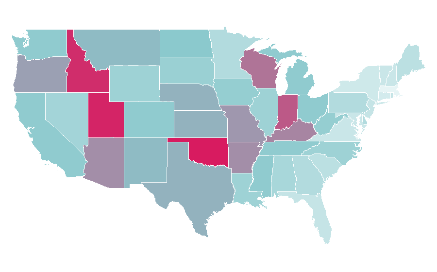 Affinity by region — X-Men (film), United States