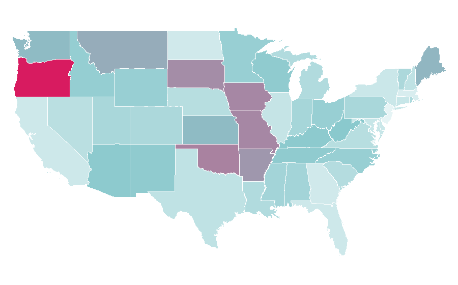 Affinity by region — xena warrior princess, United States