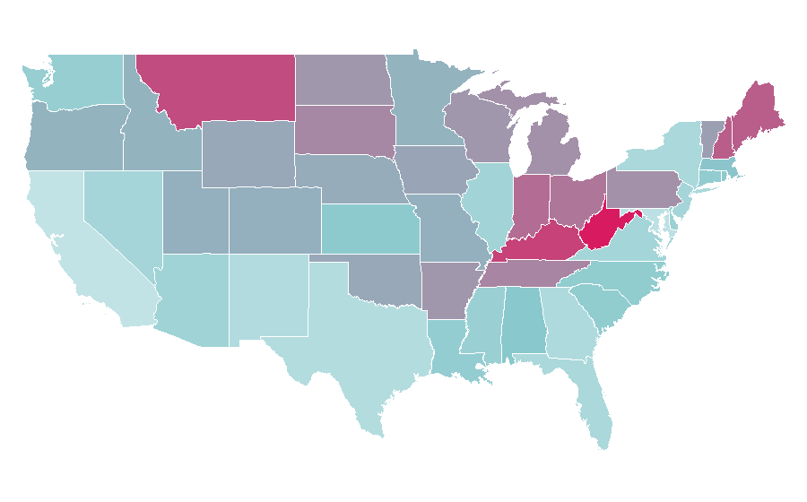 Affinity by region — YUNGBLUD, United States