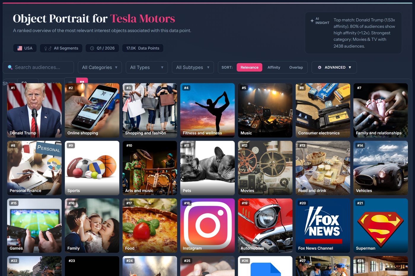 Affinity portrait — Tesla Motors, United States